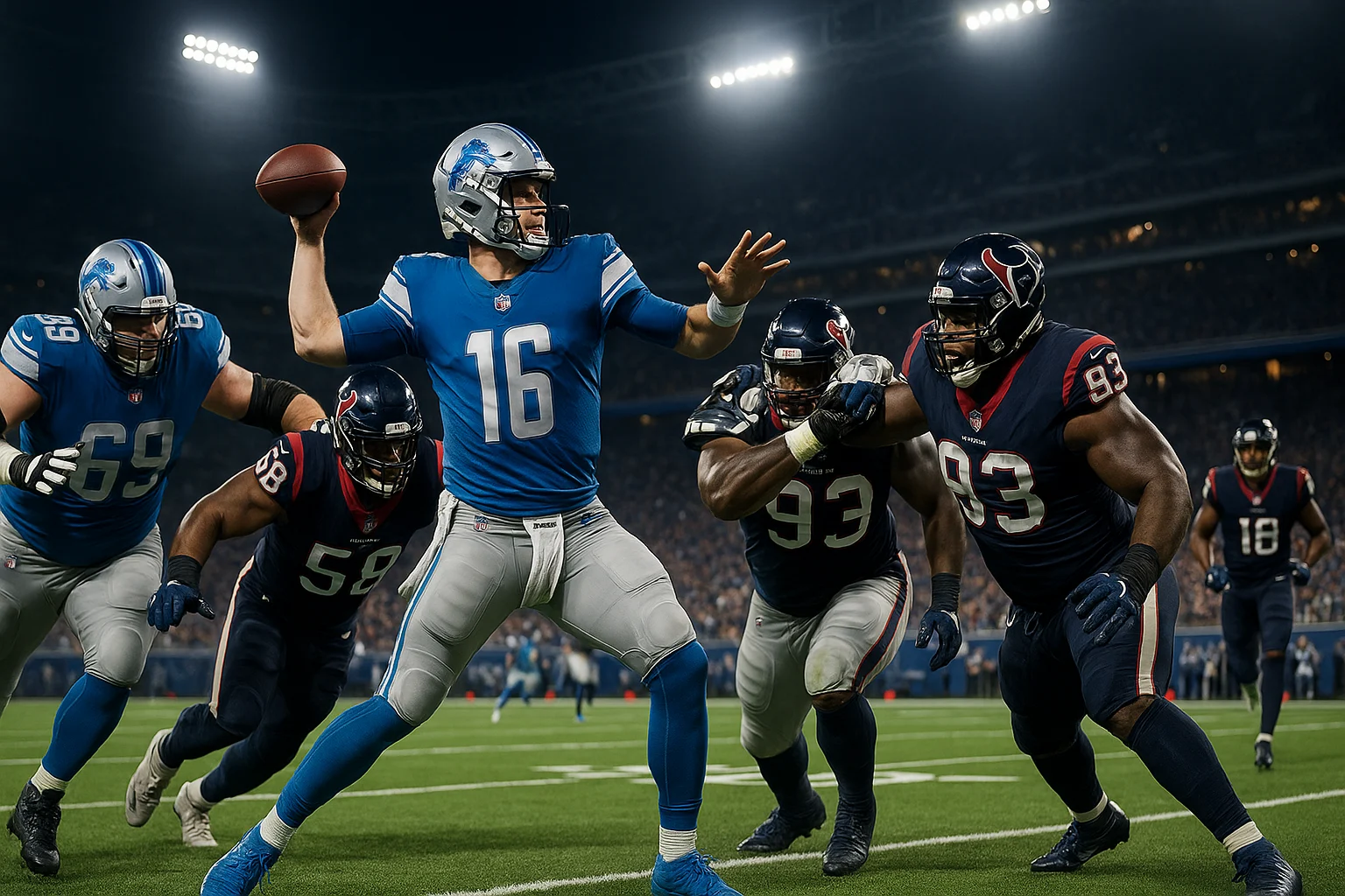 Detroit Lions vs Houston Texans Match Player Stats